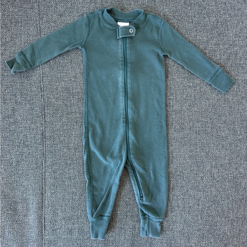 Hanna Andersson Green Zip Sleeper 6-12mo
